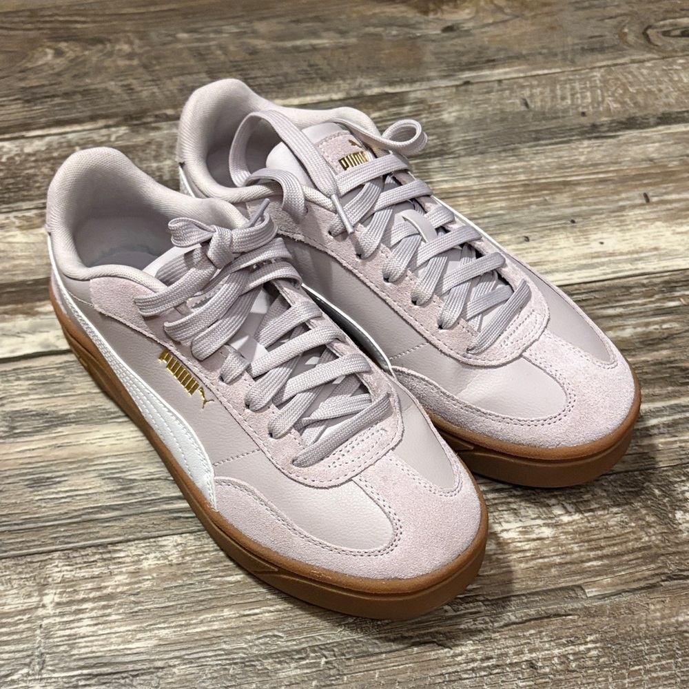 Puma Women's Light Pink Sneakers with Gum Sole